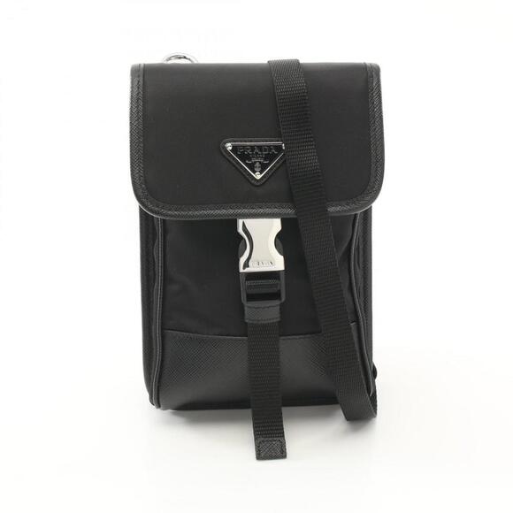 PRADA Black Leather Saffiano Shoulder Bag - Picture 1 of 7
